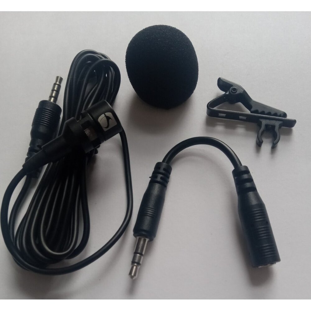 3.5mm Clip-On Lavalier Microphone Lapel Mic w/ 6.5mm Adapter for Phone/PC/ASMR